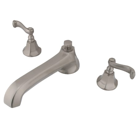 Kingston Brass Roman Tub Faucet, Brushed Nickel, Deck Mount KS4308FL